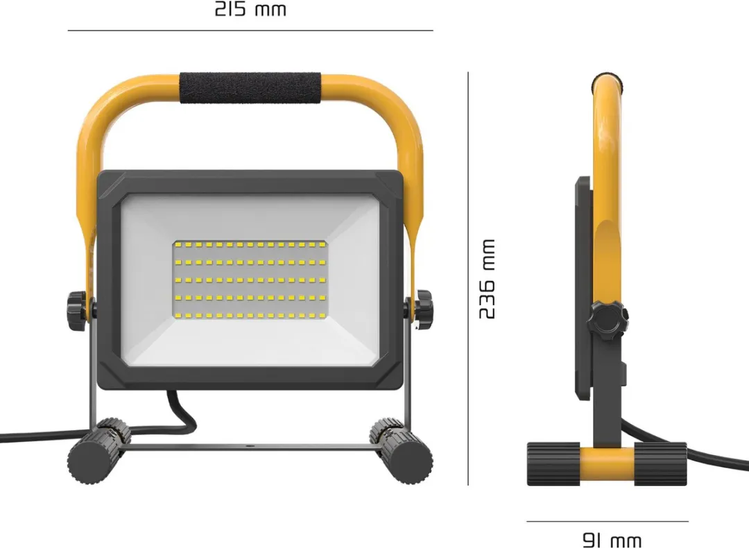 LEDVION LV50051 LED Bouwlamp 50W 6500K - Zwart - afbeelding 3 van 6
