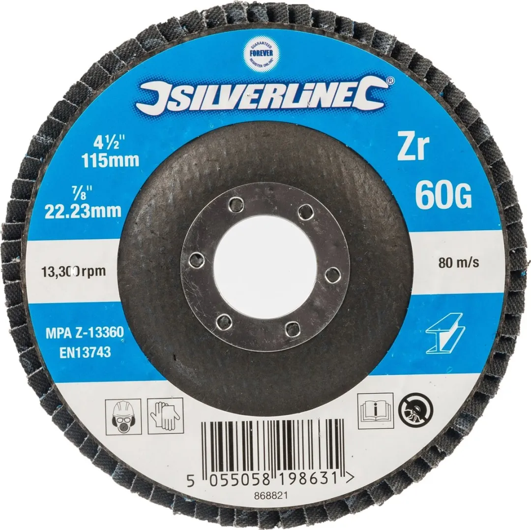 Silverline Zirkonium Lamellenschijf Ø115mm - Korrel 60