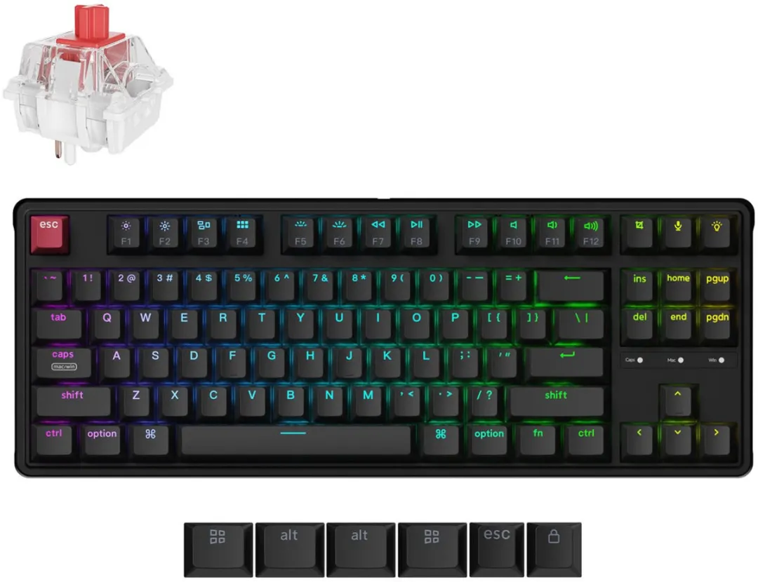 Keychron C3 Pro C3PX-H1 Toetsenbord - Red Switch - 8K - Zwart