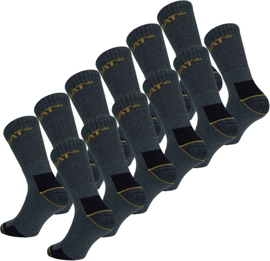 Caterpillar Heren Werksokken 12 Paar - Grijs - 39-42