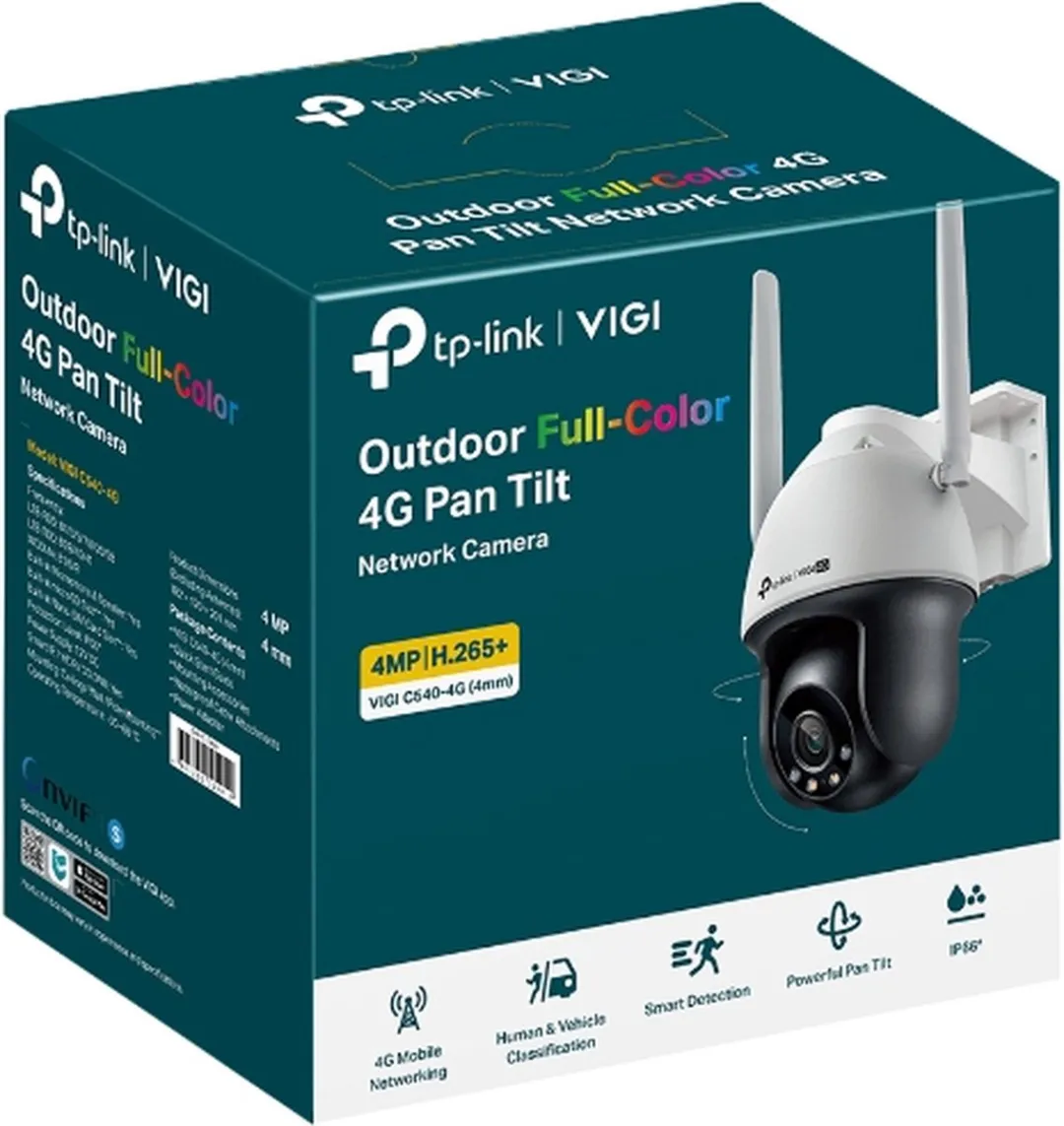 TP-Link VIGI C540-4G IP-Camera 2560x1440 - Binnen & Buiten - Zwart/Wit