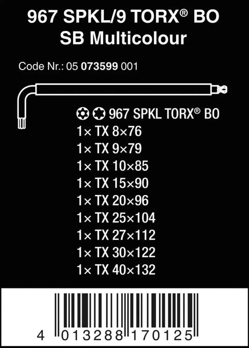Wera Torx Balhoofdset 9-delig 967 SPKL/9