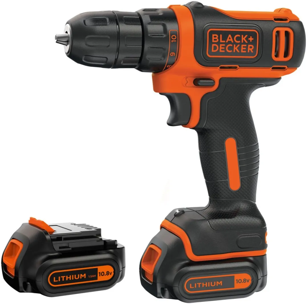 BLACK+DECKER 10,8V Accu Schroef-/Boormachine - 2x 1,5Ah - 11 standen