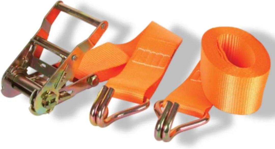 Perel Spanband met ratel en J-haken 1000kg - 4.5m x 50mm - Oranje