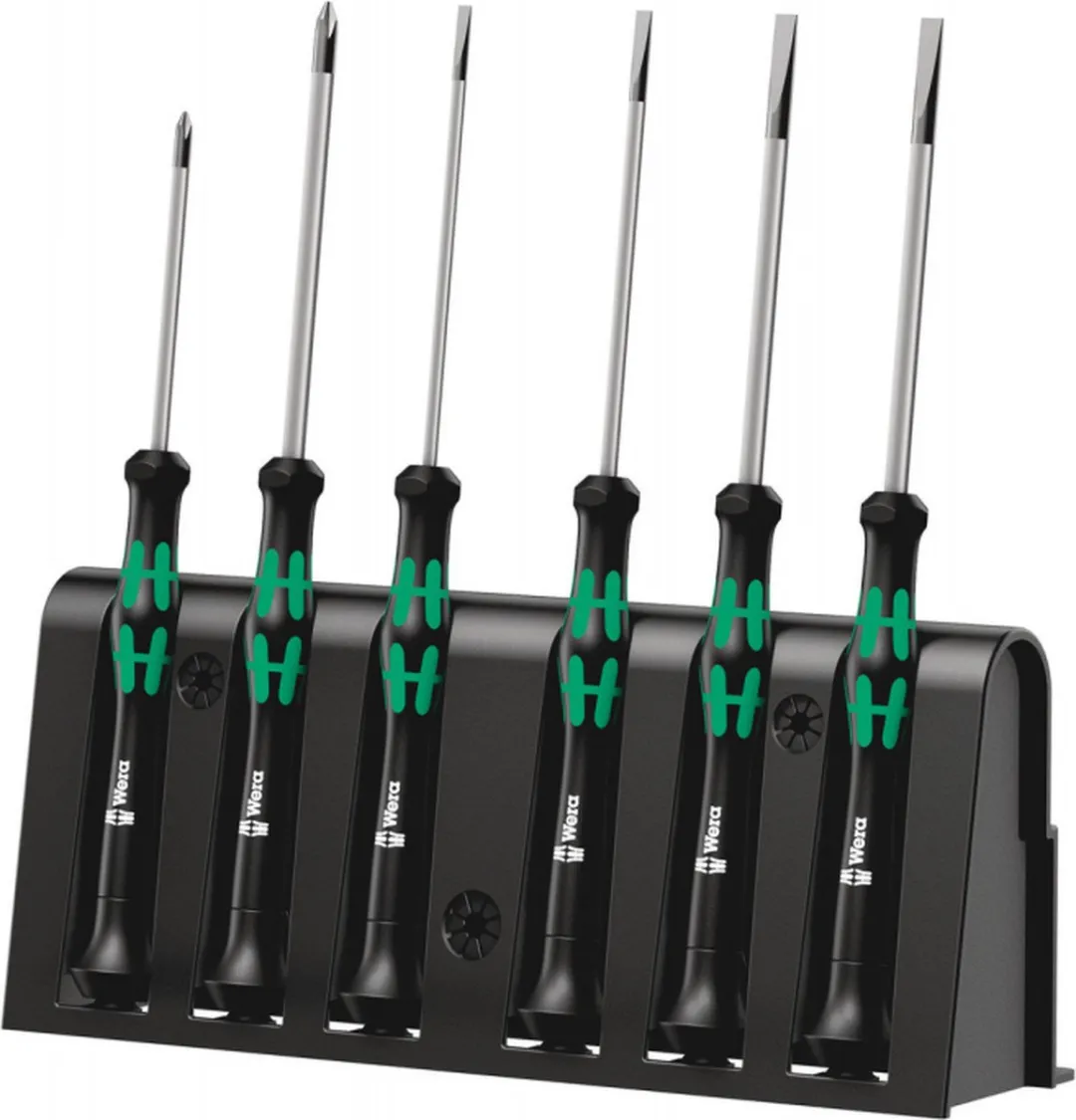 Wera 2035/6 B Micro-schroevendraaierset - 6-delig - Zwart/Groen