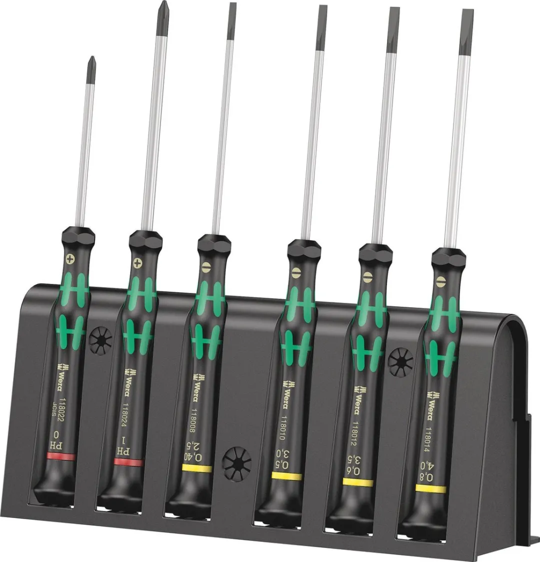Wera 2035/6 B Micro-schroevendraaierset - 6-delig - Zwart/Groen