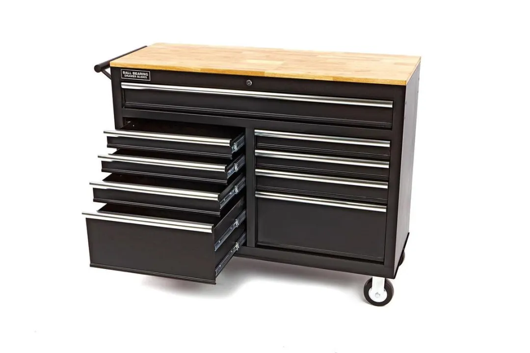 HBM Verrijdbare Gereedschapswagen 112cm - 9 Lades - Houten Werkblad