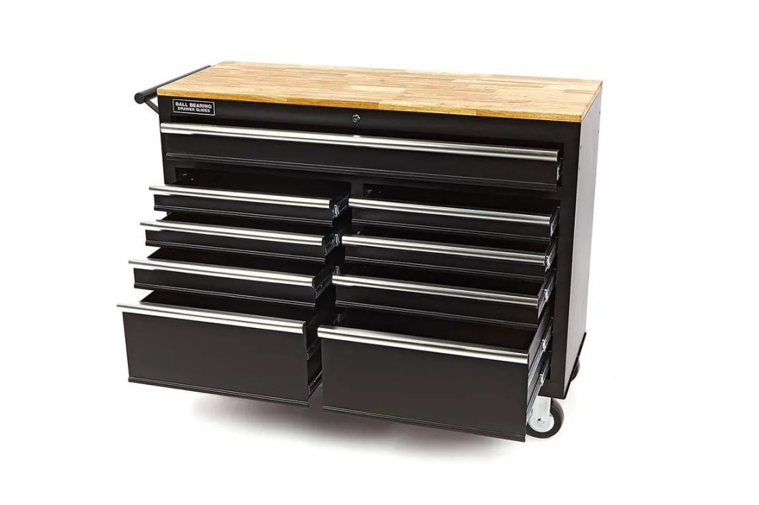 HBM Verrijdbare Gereedschapswagen 112cm - 9 Lades - Houten Werkblad