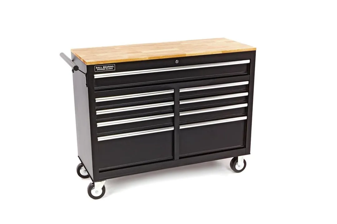 HBM Verrijdbare Gereedschapswagen 112cm - 9 Lades - Houten Werkblad