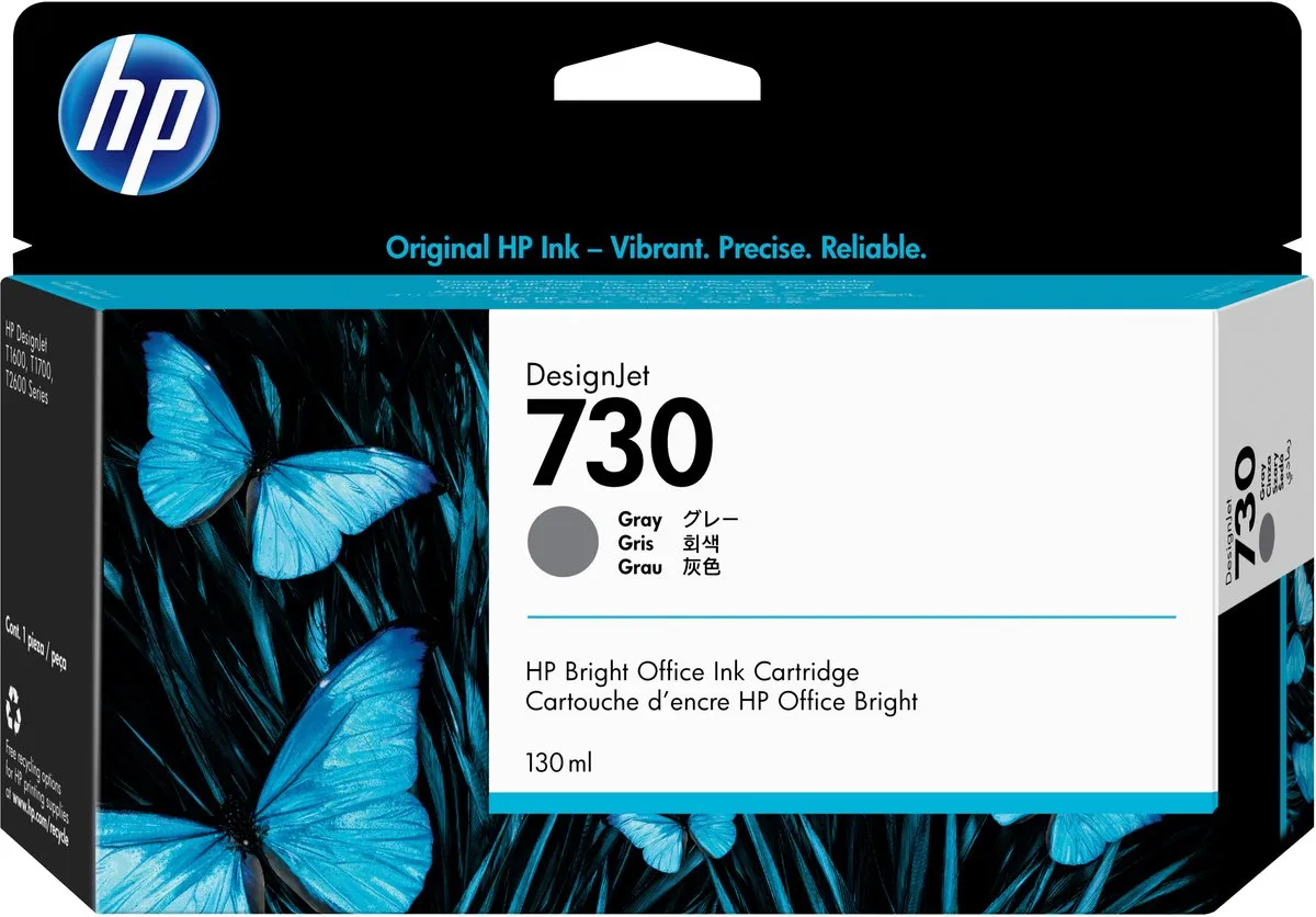 HP 730 Inktcartridge 130ml - Grijs