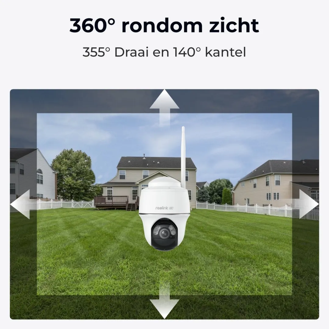 Reolink Argus PT Ultra 4K Draadloze PTZ Camera - Zwart