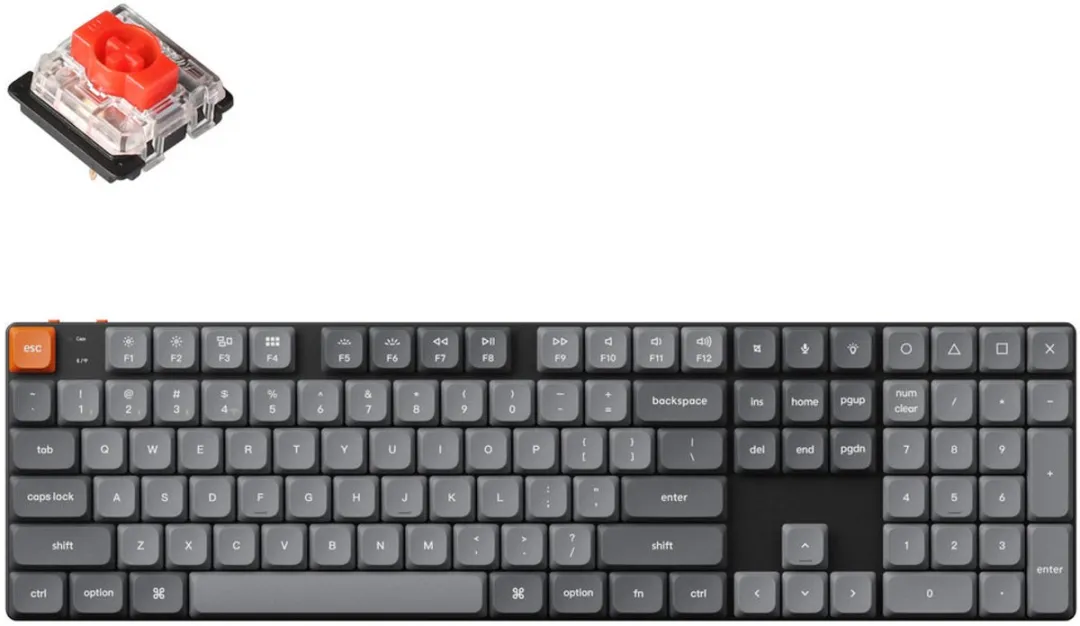 Keychron K5 Max K5M-H1 Mechanisch Toetsenbord - Red Switch - Zwart/Grijs