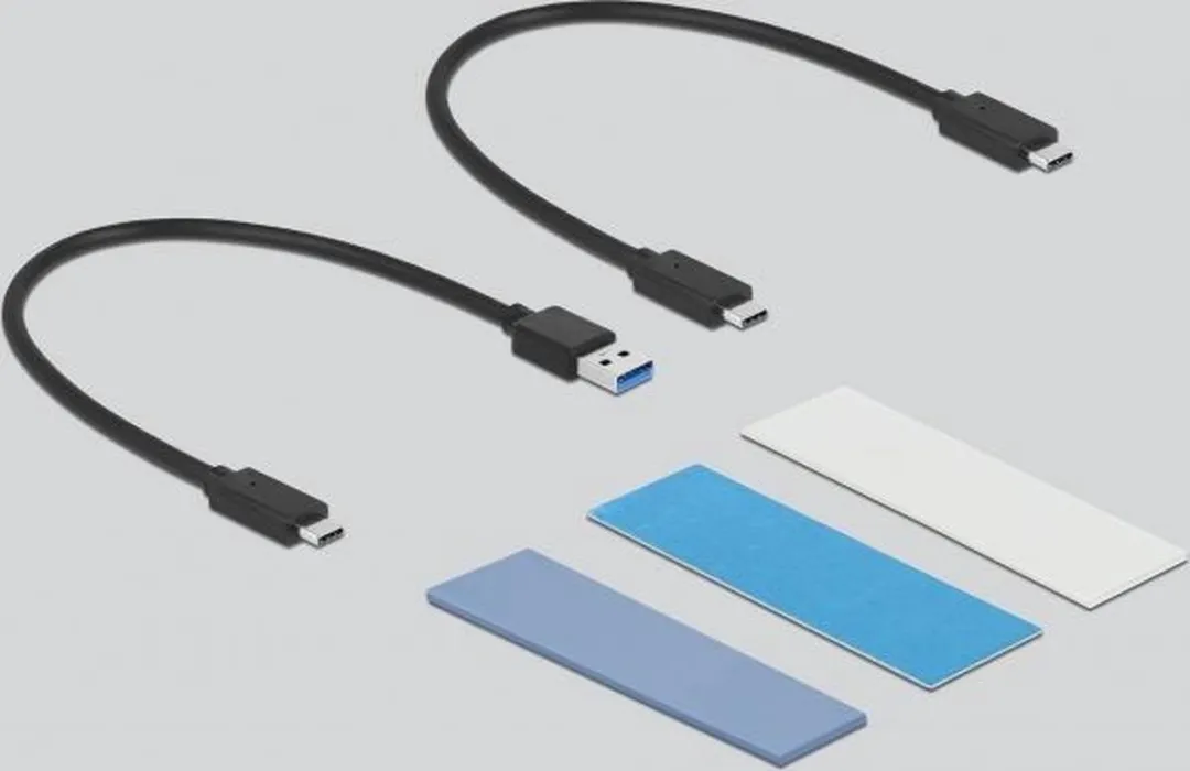 Delock 42638 Externe M.2 SSD Behuizing - USB-C - Toolvrij - Zwart/Grijs