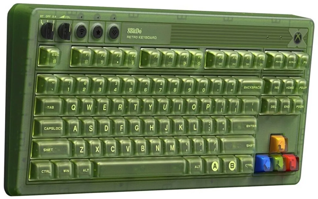 8Bitdo Retro 87 Xbox Edition - Draadloos - 80% Toetsenbord - Groen