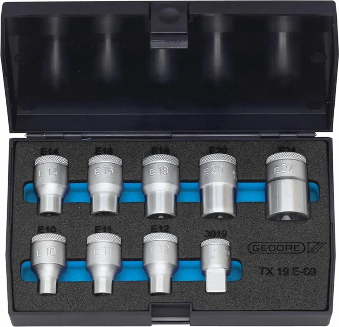 Gedore TX 19 E-09 Dopsleutelinzetset 1/2"
