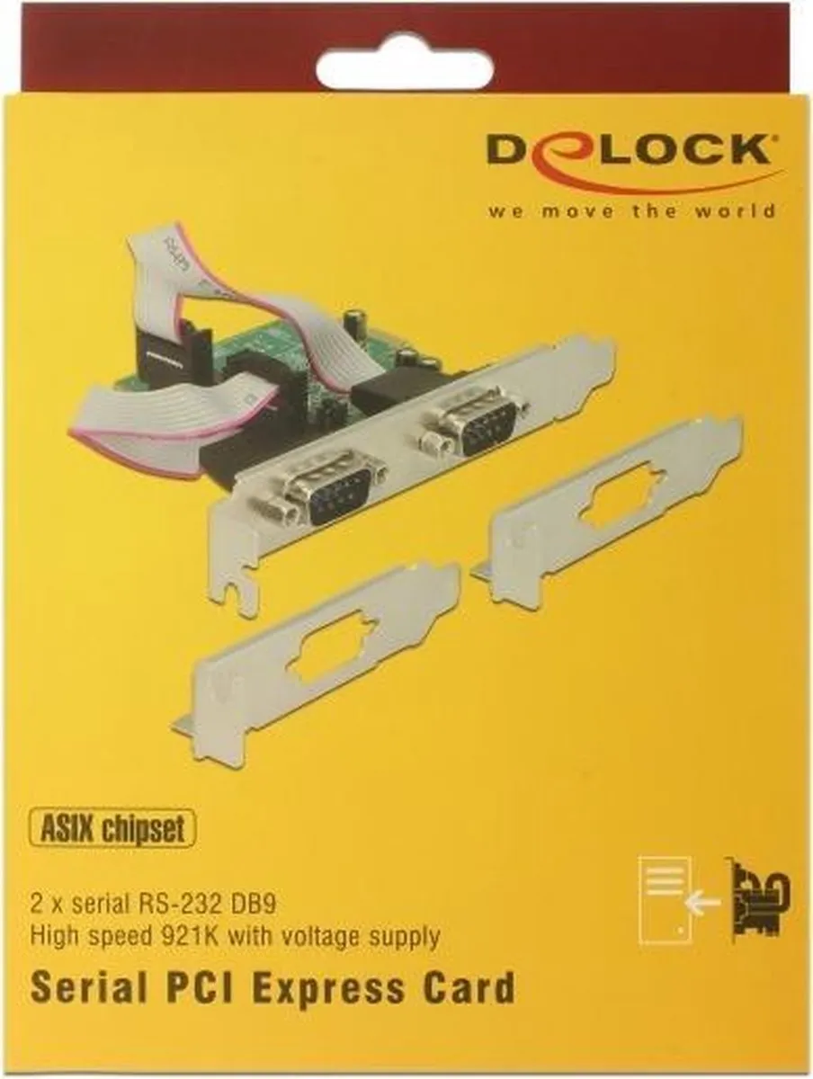 Delock 89641 PCI-Express RS232 Kaart - 2x 9-pins SUB-D
