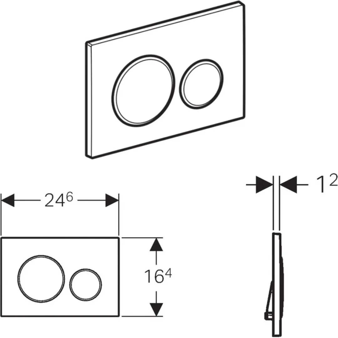 Geberit Sigma20 Bedieningsplaat 2-Toets - Zwart - afbeelding 6 van 6