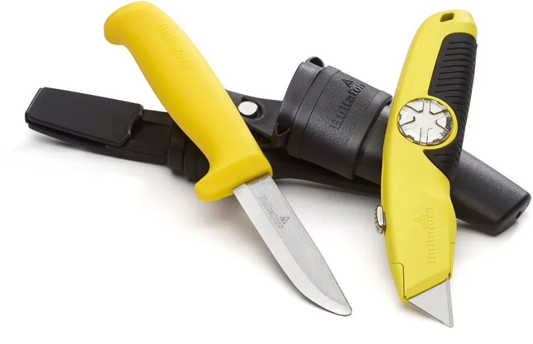 Hultafors Dubbelholster SK Mes + USRA Stanleymes - 10 Mesjes - Geel/Zwart