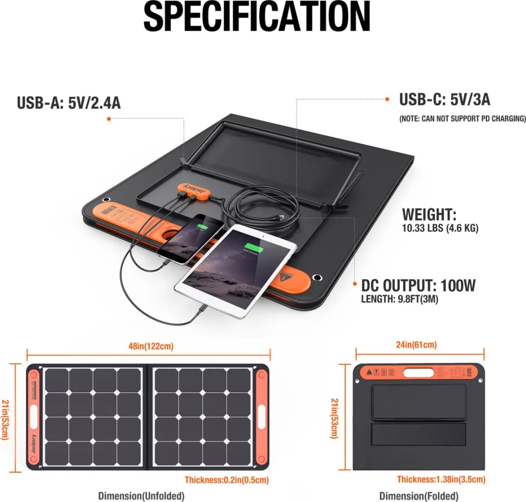 Jackery Explorer 500 Powerstation 518Wh - 500W - met 100W Zonnepaneel