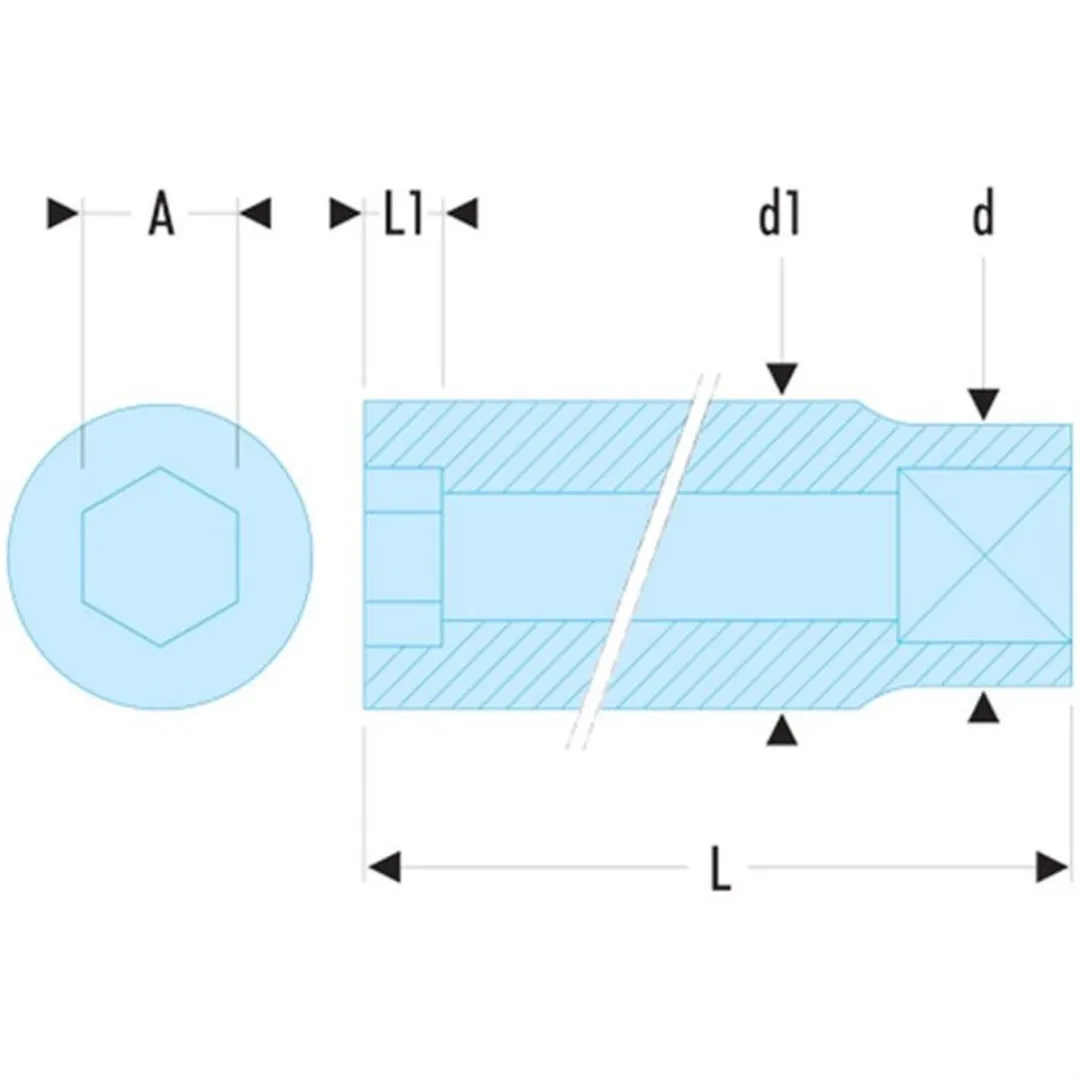 FACOM J.15H Dopsleutel 3/8" 6-kant - Metrisch - afbeelding 2 van 3