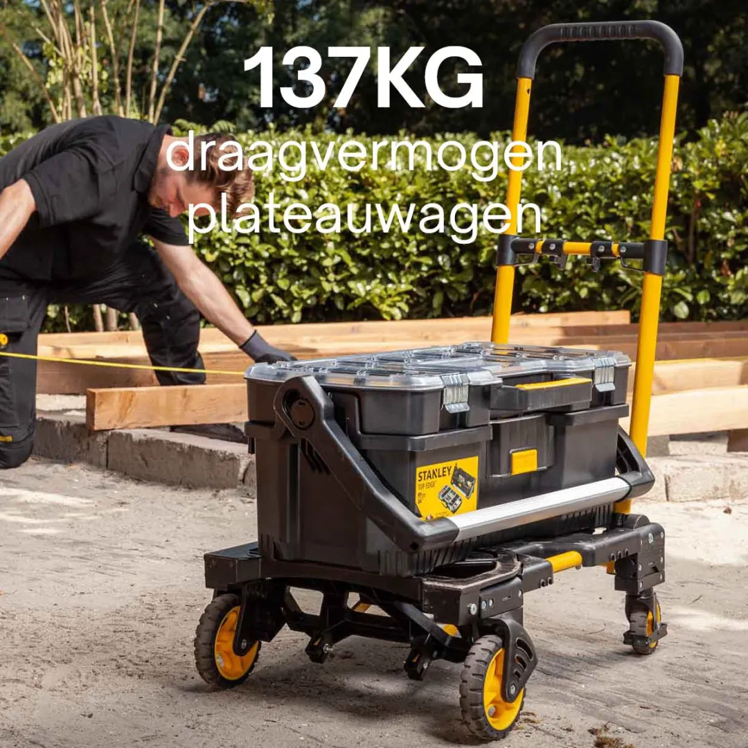 Stanley SXWTD-FT585 2-in-1 Steekwagen/Plateauwagen - 70KG/137KG - Zwart/Geel - afbeelding 6 van 10