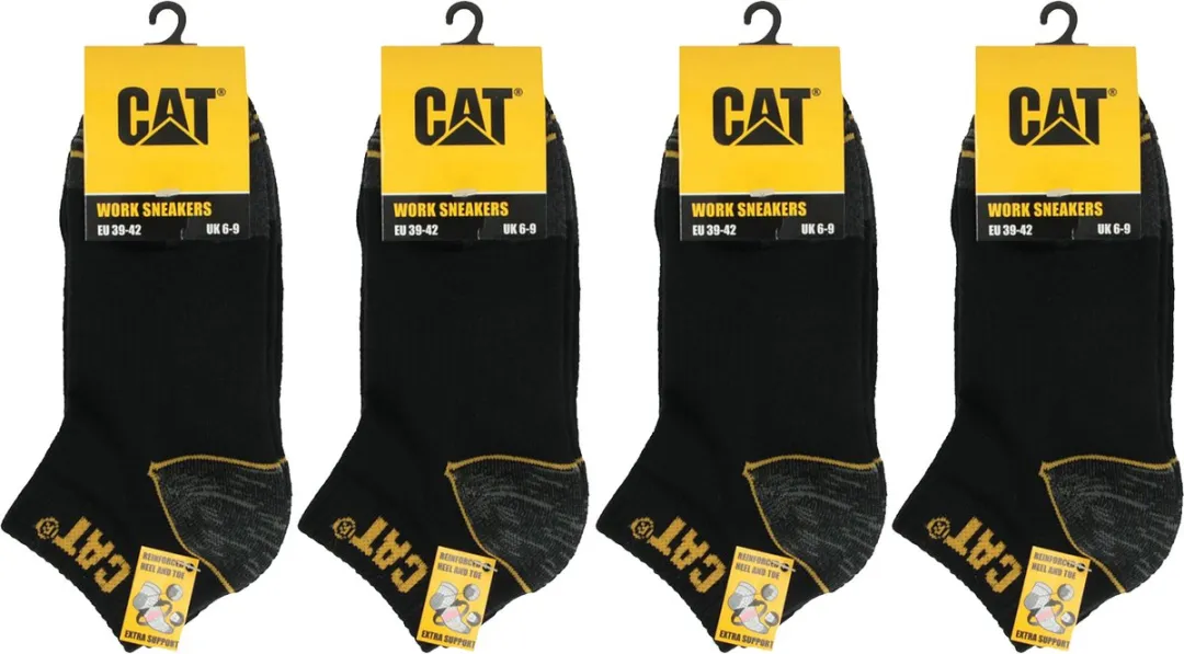 Caterpillar Korte Werksokken Heren - 12 Paar - Zwart