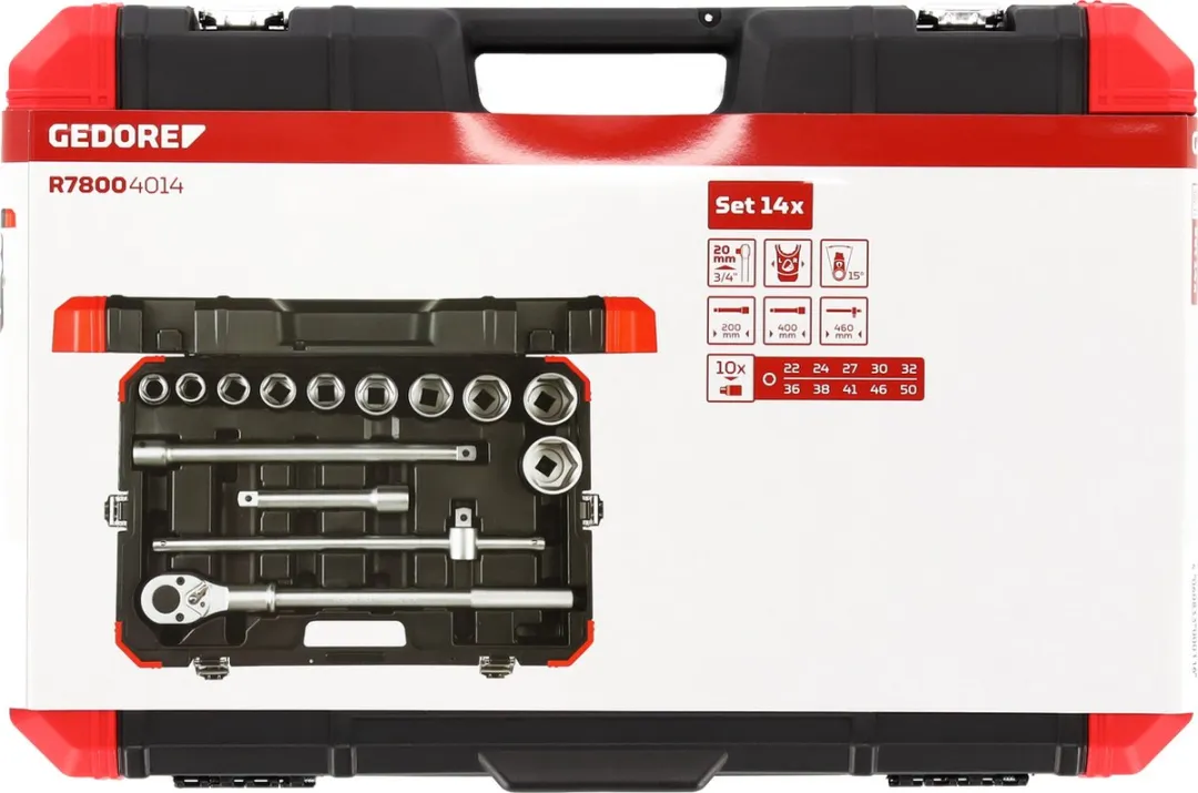 Gedore RED R78004014 Dopsleutelset 14-delig
