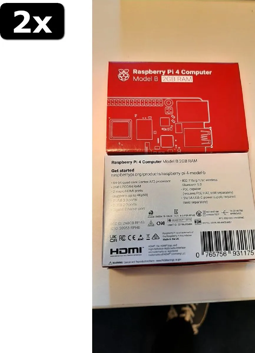 Raspberry Pi 4B 2GB - 2 Stuks
