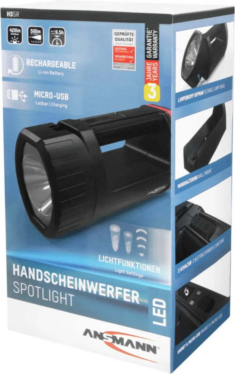 Ansmann Profi HS5R 1600-0222 Accu Handschijnwerper