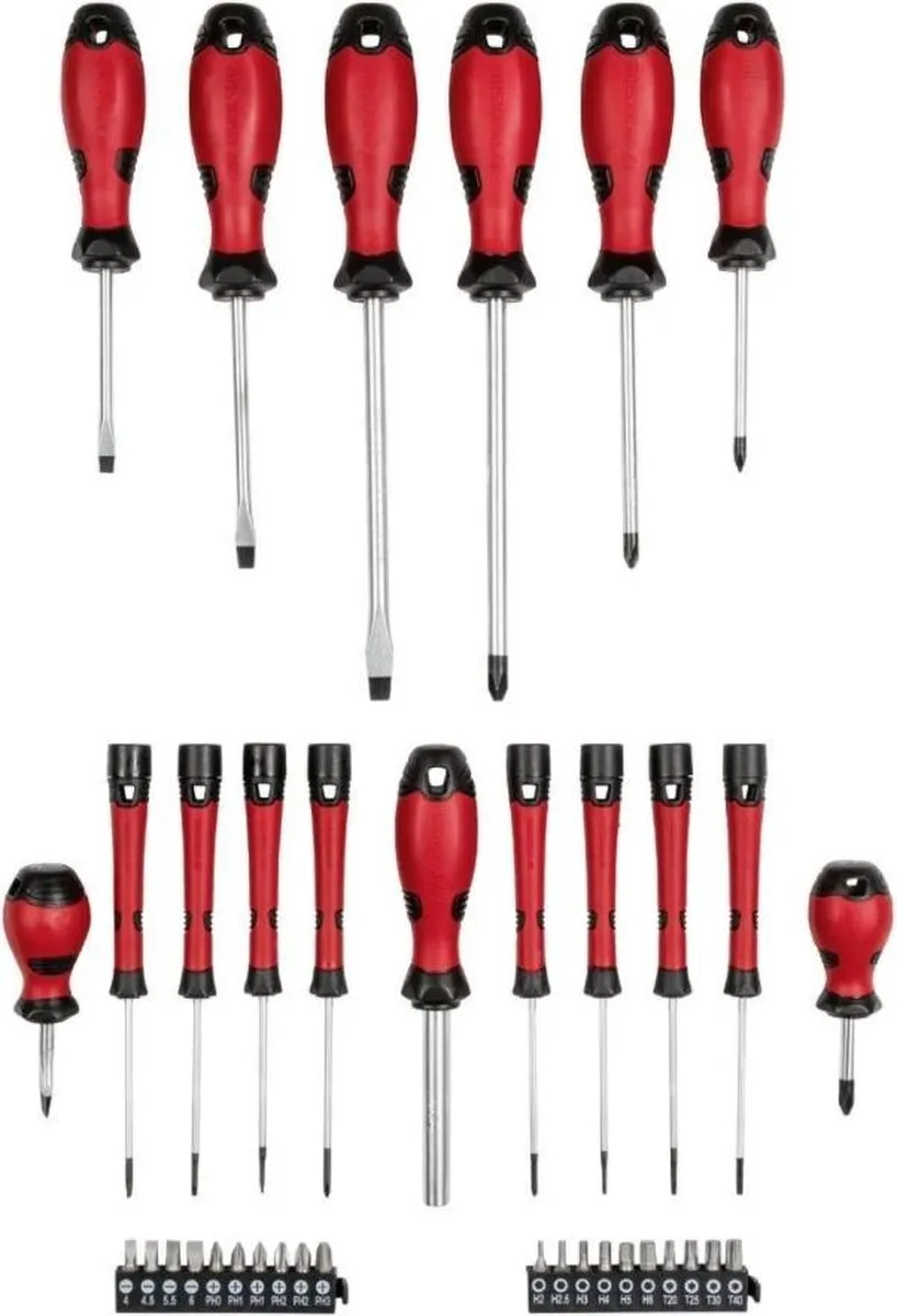 PARKSIDE Schroevendraaierset 37-delig - Rood/Zwart