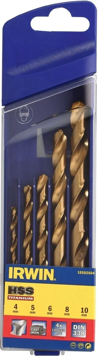 Irwin HSS Metaalboren 135° Titanium 5-delig
