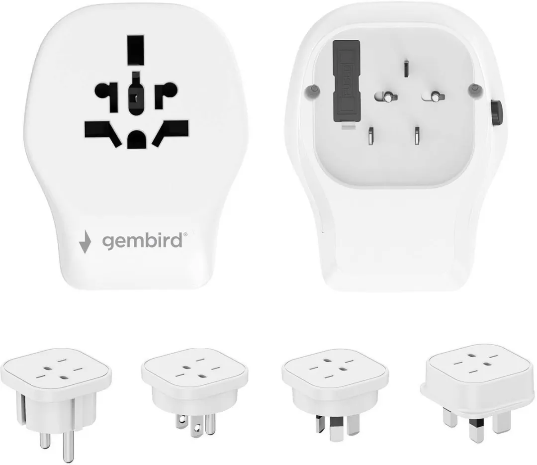 Gembird Universele Reisadapter 20W - Wit - Dual USB