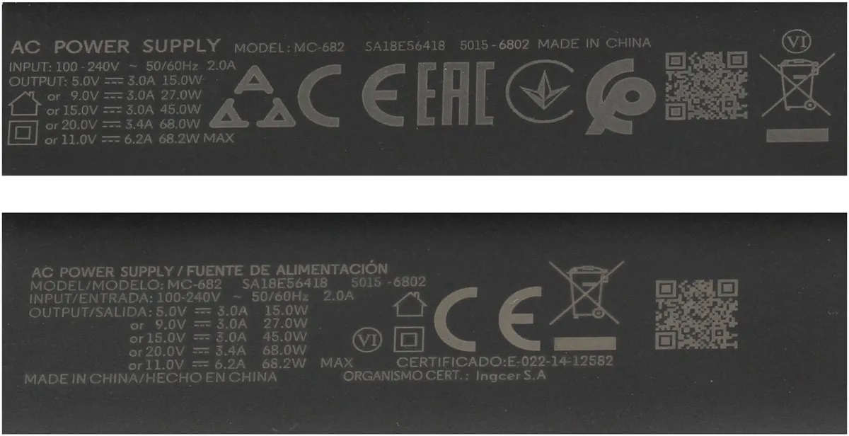 Lenovo ZG8C05739 USB-C GaN Oplader 68W - Zwart