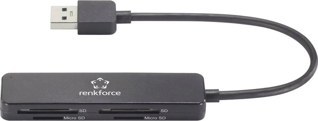 Renkforce RF-PCR-220 Externe Geheugenkaartlezer USB-A 3.2 Gen 1 - Zwart