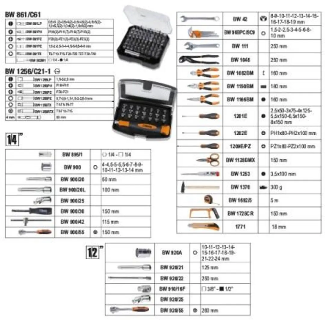 Beta gevulde verrijdbare gereedschapskoffer 163-delig BW 2056T/E