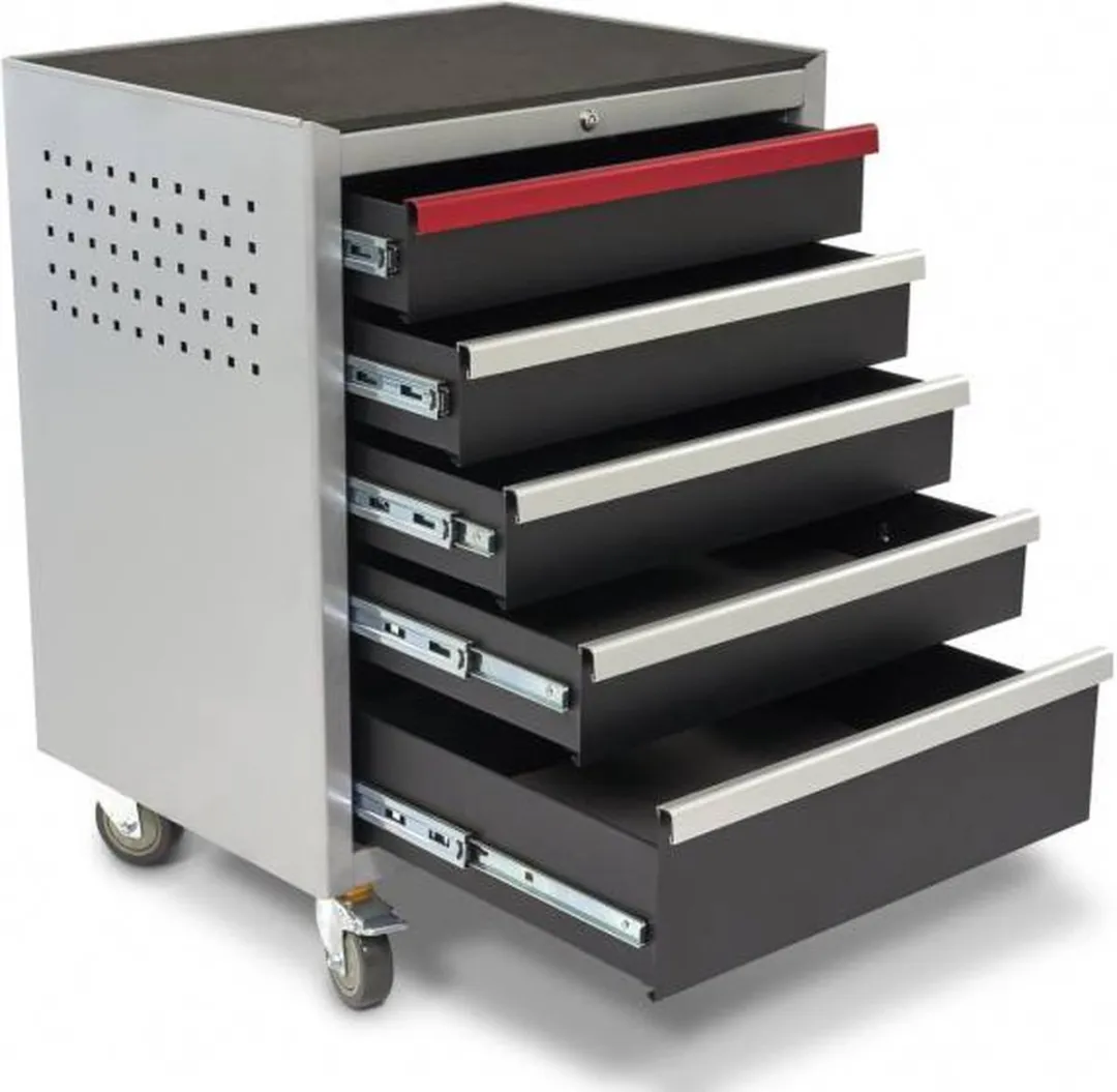 HBM 5 Laden DeLUXE PROFI Gereedschapswagen - 7 Lades - Grijs/Rood/Zwart - afbeelding 6 van 6