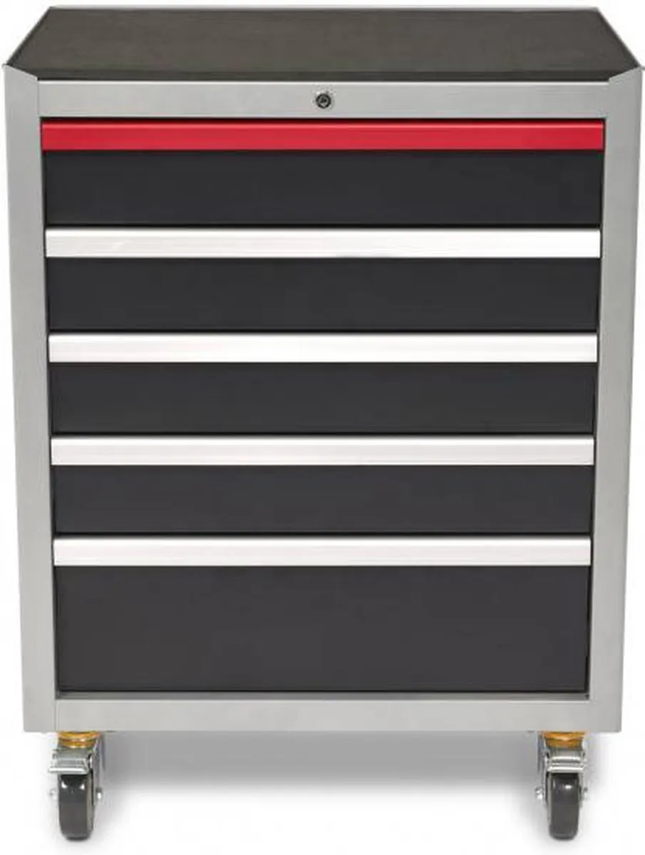 HBM 5 Laden DeLUXE PROFI Gereedschapswagen - 7 Lades - Grijs/Rood/Zwart - afbeelding 3 van 6