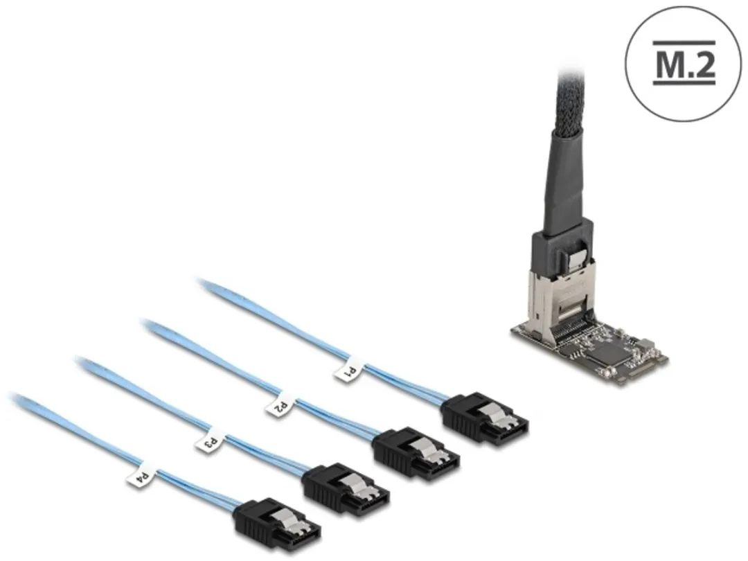 Delock M.2 2242 Key B+M Controller 4x SATA