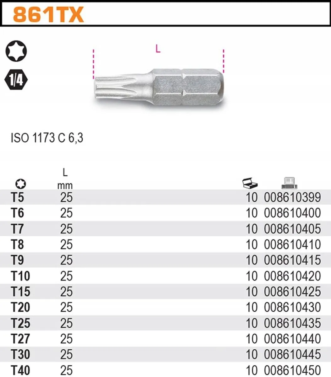Beta Torx-bit 1/4" 30