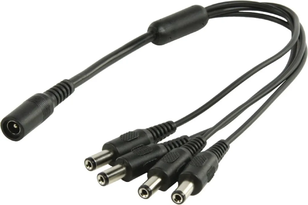 Nedis CCTVSP10BK Voedingskabelsplitter 1xF naar 4xM
