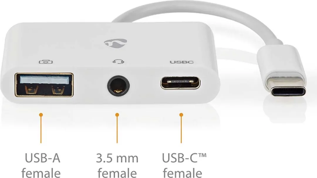 Nedis CCGB64790WT01 USB Multi-Port Adapter - 3 Poorten - 480 Mbps - Wit