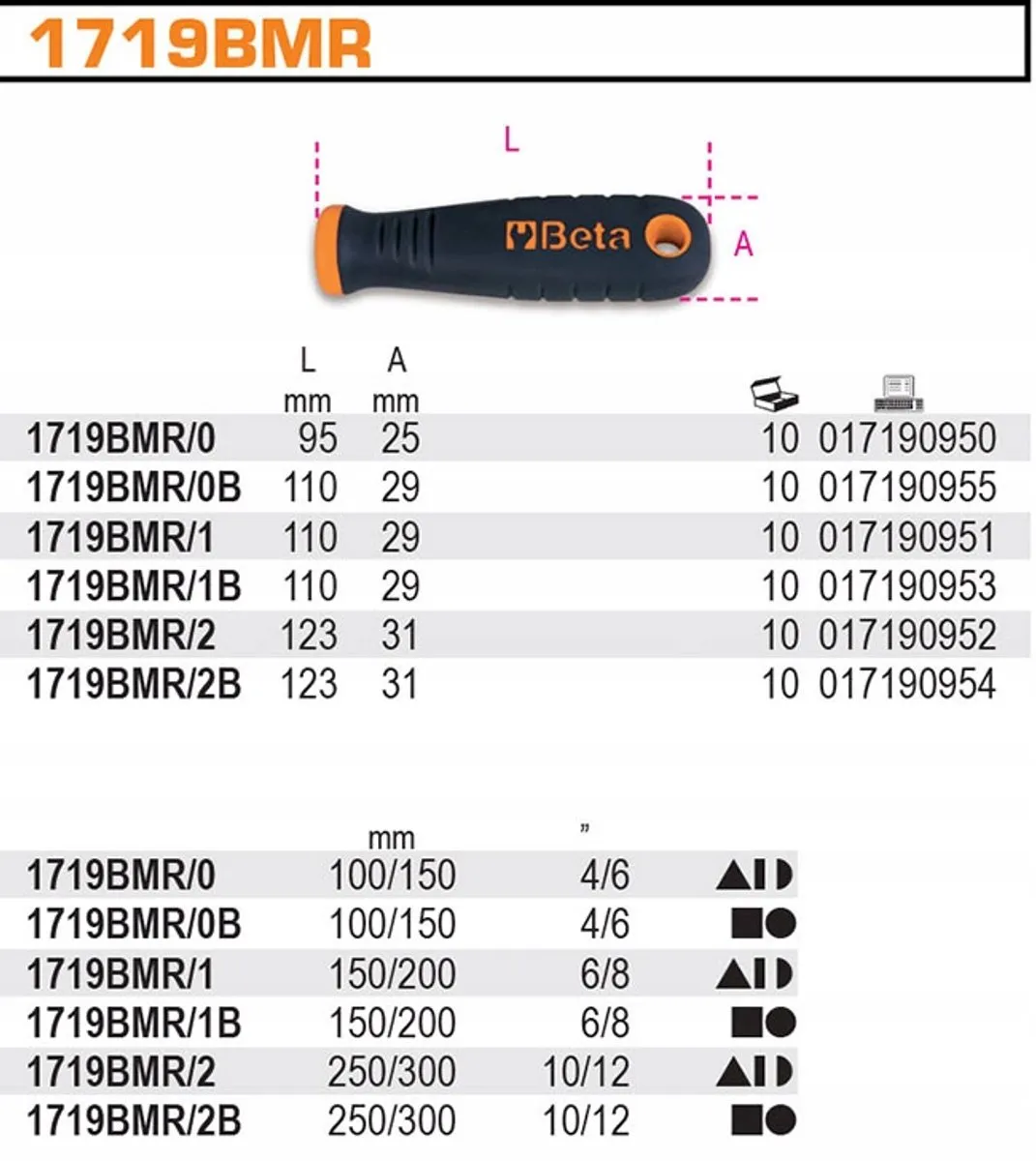 Beta Handvat voor Vijlen 100-150mm 1719BMR/0B