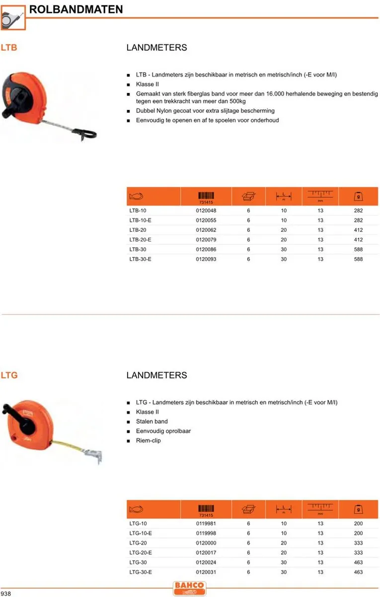 Bahco LTB-30 Lnadmeter 30m - Oranje - afbeelding 3 van 3