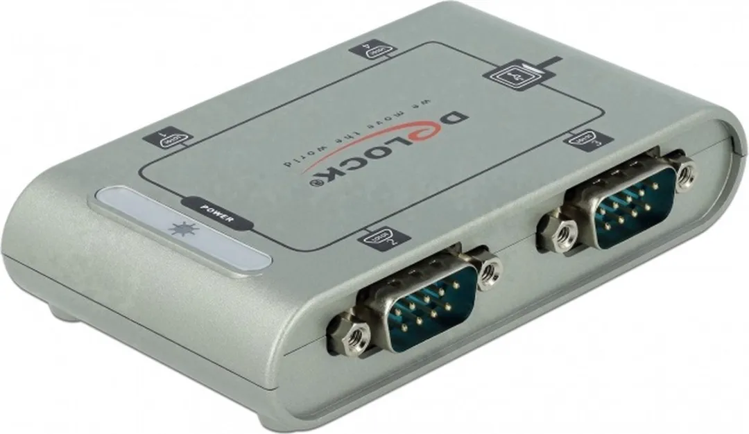Delock 87414 USB 2.0 RS-232 Adapter 4-Port - Zilver