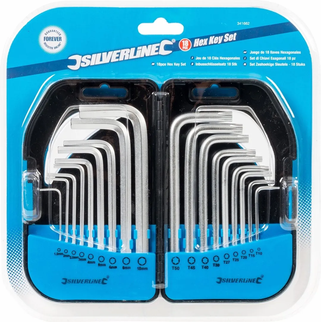 Silverline 18-delige Torx & Inbussleutel Set