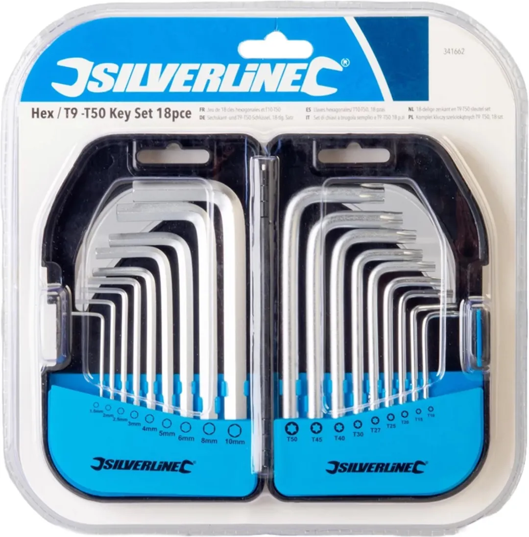 Silverline 18-delige Torx & Inbussleutel Set
