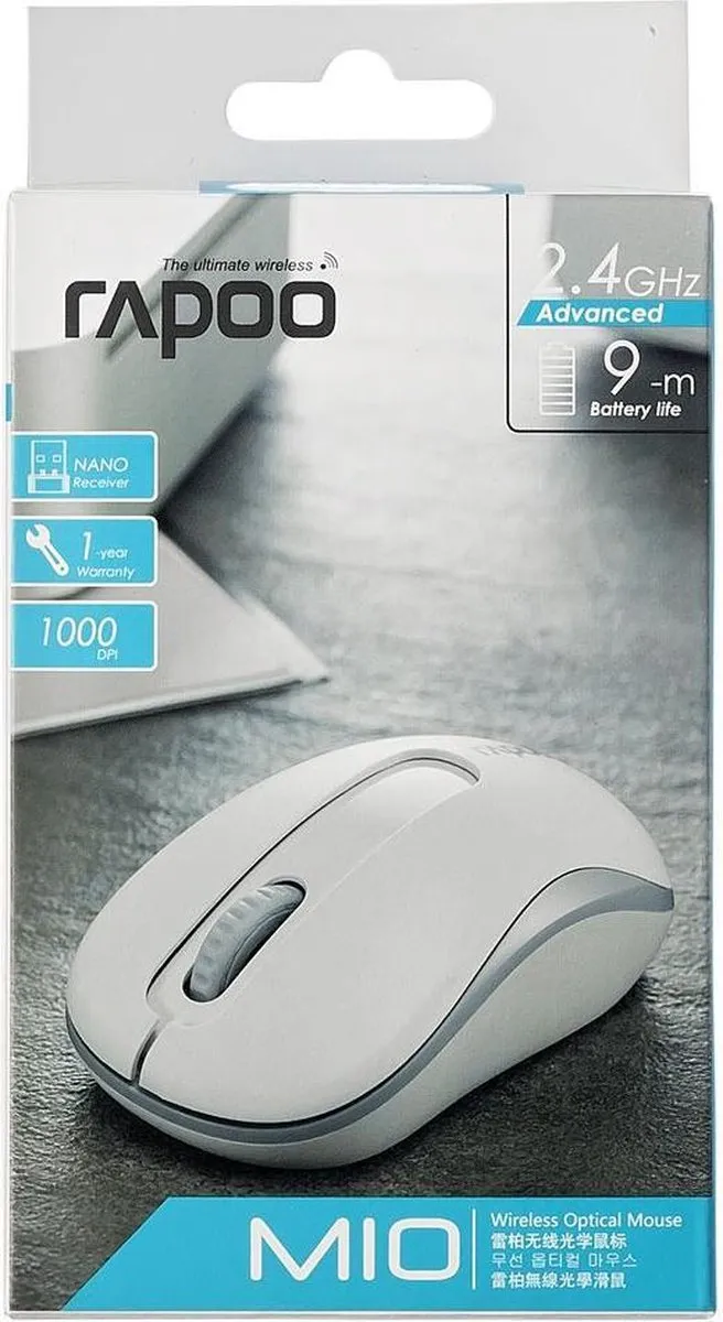 Rapoo M10+ Draadloze Optische Muis - Wit