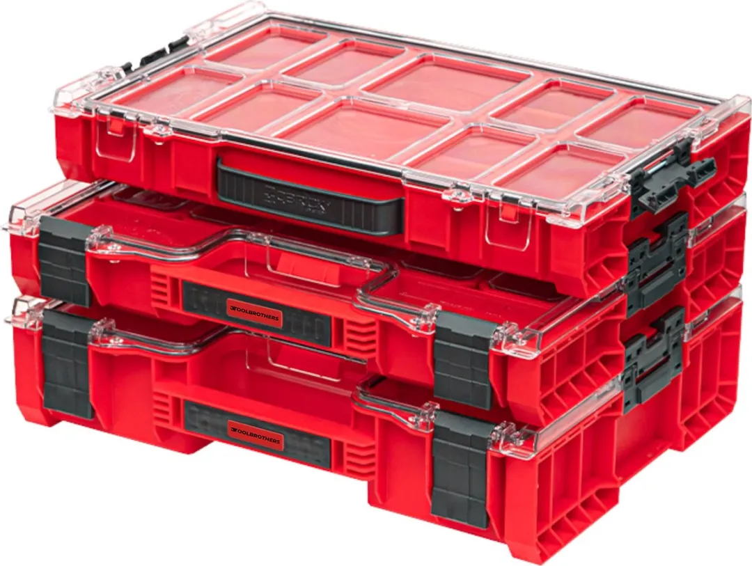 Toolbrothers RHINO L Organizer ULTRA - 8x Opbergdozen 9L - IP54 - Rood