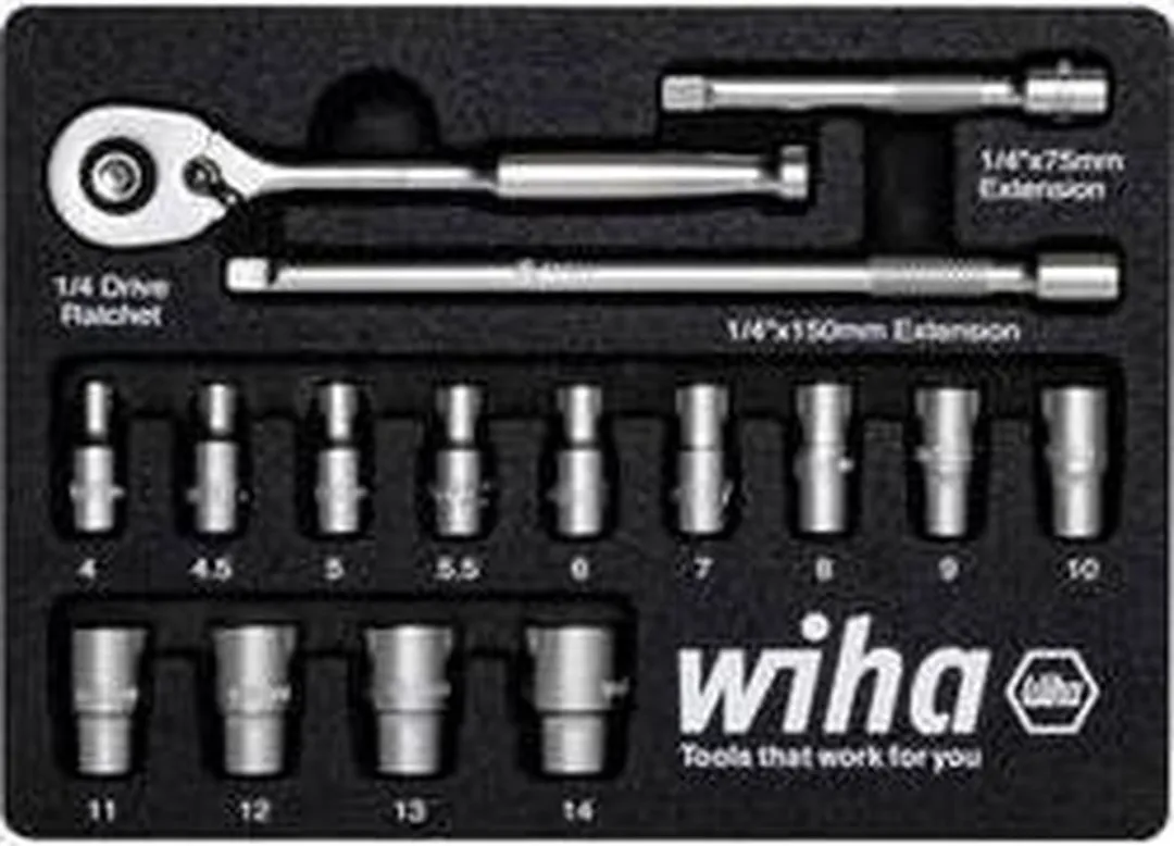 Wiha Ratelsleutelset 1/4 44683 - 17-delig