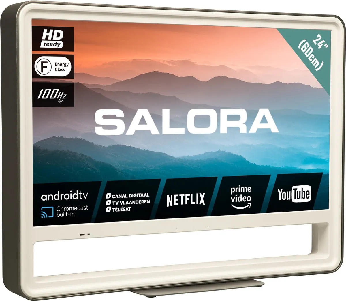 Salora CUBE24 Smart TV 24 inch - Zilver/Wit